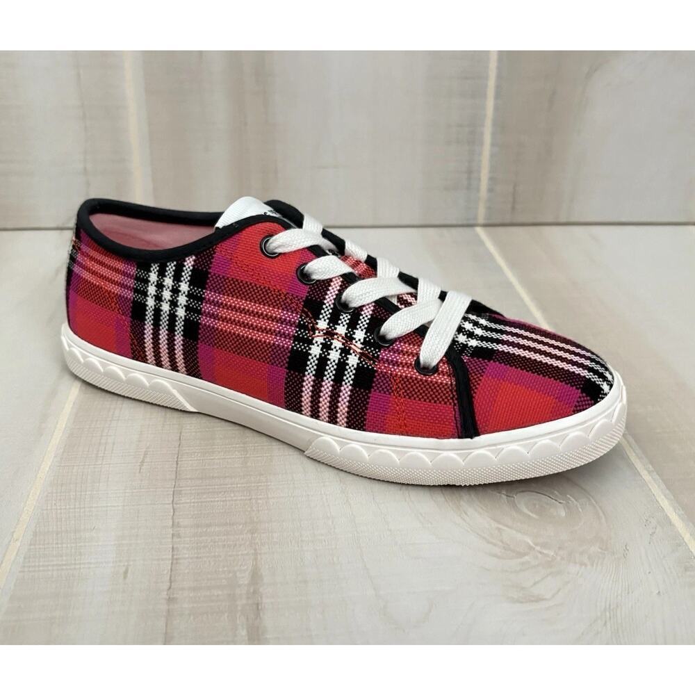 Kate Spade New York Women 5.5B (Big Kid 4Y)Vale Pink Striped Lace Up Sneakers